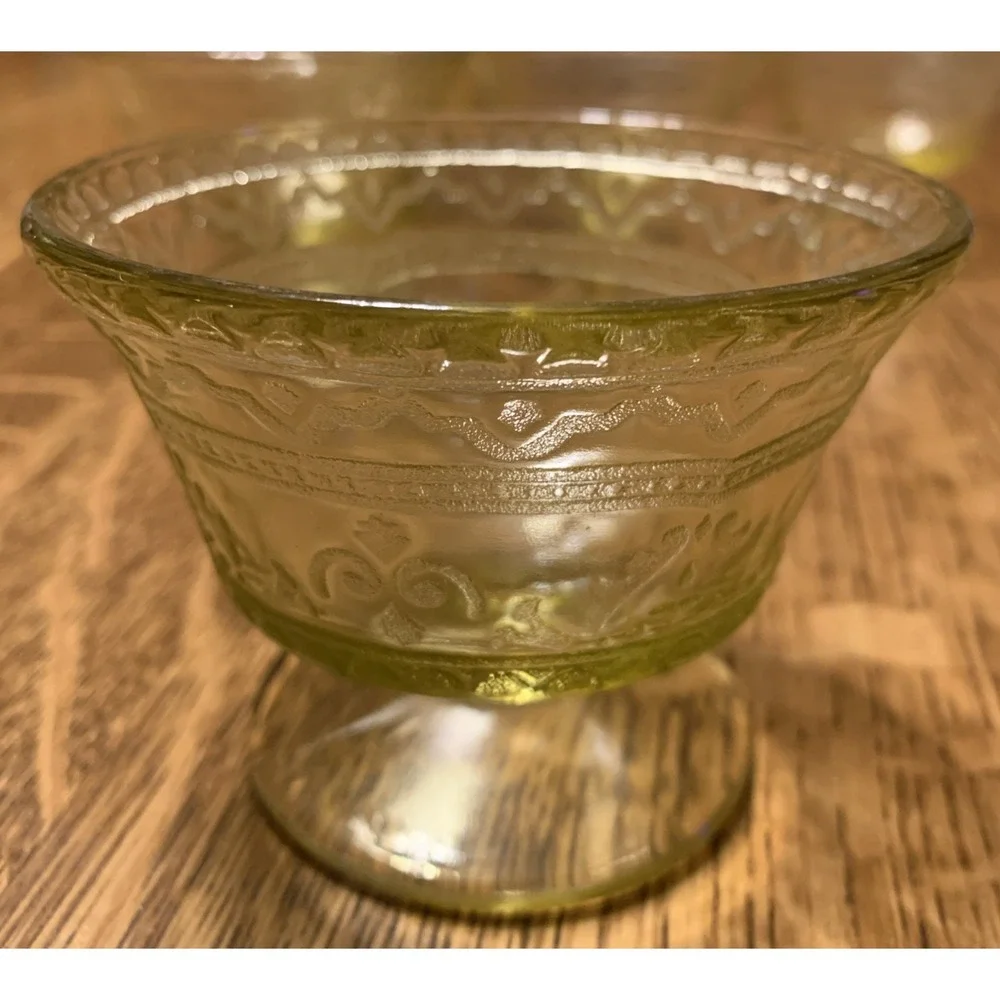5 Federal PATRICIAN AMBER Depression Glass CHAMPAGNE/SHERBET CUP 1930's